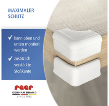 reer Eckenschutz mit verstärkter Stoßkante, oben und unten an einer Tischkante montiert.