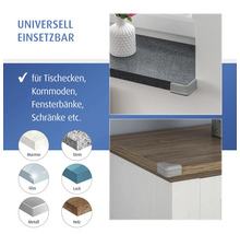 Eckenschutz für Tischecken, Kommoden und Fensterbänke, geeignet für Oberflächen wie Marmor, Stein, Glas, Lack, Metall und Holz.
