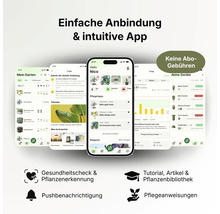 Smartphone Applikation zur Pflanzenpflege mit Pflanzenerkennung, Pflegeanleitungen, Tutorials und Benachrichtigungen. Keine Abonnementgebühren.