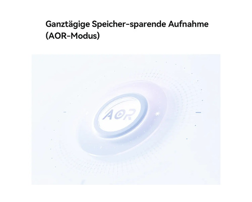 Ganztägige speichersparende Aufnahme im AOR Modus für Überwachungskameras.