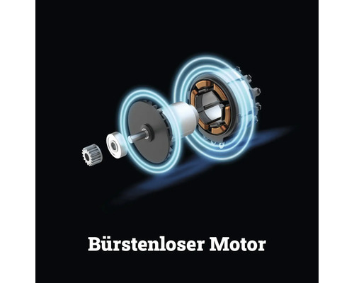 Bürstenloser Motor in einer Explosionszeichnung mit Darstellung der inneren Bauteile wie Rotor und Stator.