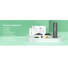 Aiper IrriSense 2 Verpackungsinhalt: Gerät, Netzteil, Kabel, Rückschlagventil, Verankerung, Gartenheringe, Schlauchkupplungen und Anleitungen.