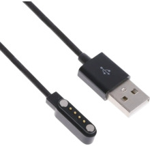 USB-Ladekabel mit USB-A-Stecker und magnetischem 4-Pin-Anschluss.