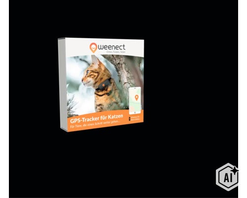 Produktverpackung des Weenect XS GPS-Trackers für Katzen in der Black Edition. (Image AI modified or generated)