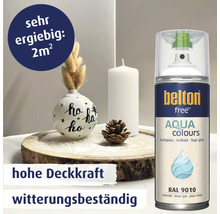 Belton Free Aqua Colours Sprühlack in reinweiß hochglanz RAL 9010 für 2 Quadratmeter mit hoher Deckkraft und Witterungsbeständigkeit