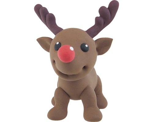 Figur eines Rentiers mit roter Nase