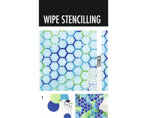 Anwendung von Wischtechnik mit einer Malschablone