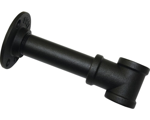 Schwarzer Rohrträger zur Wandmontage