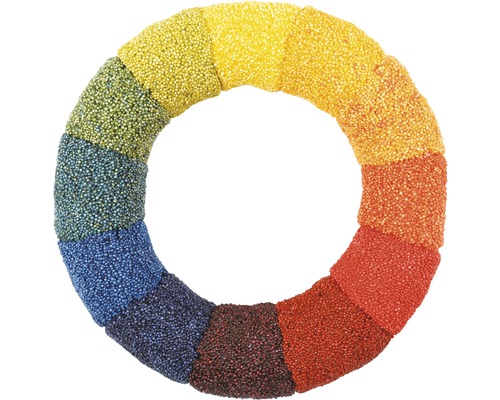 Dekorativer Ring mit farbigen Styroporkügelchen
