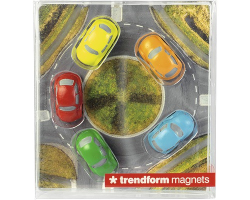 Trendform Magnete mit Automotiven im Kreisverkehr