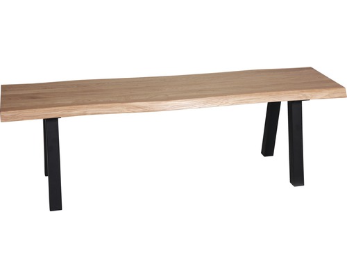 Holzbank mit Metallbeinen