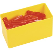 Dübel in gelber Aufbewahrungsbox