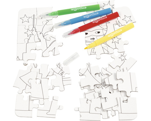 Puzzle zum Ausmalen mit Stiften
