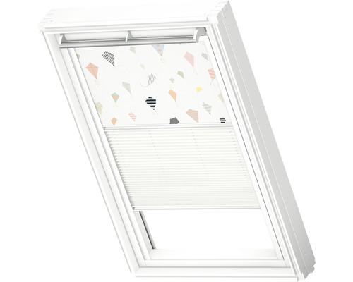 Dachfensterrollo mit Muster und Plissee