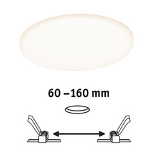 Illustration einer Deckenleuchte mit den Installationsmaßen 60 bis 160 Millimeter.