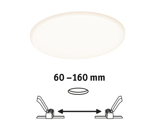 Illustration einer Deckenleuchte mit den Installationsmaßen 60 bis 160 Millimeter.