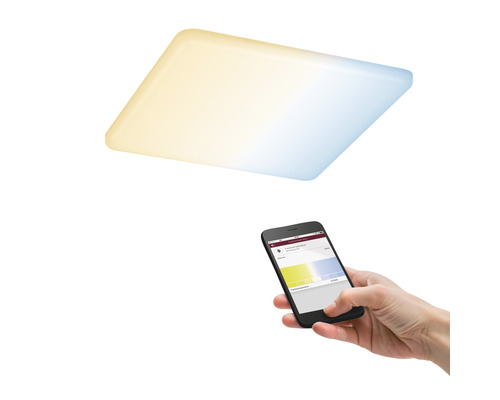 Quadratische Deckenleuchte mit Smartphone-Bedienung