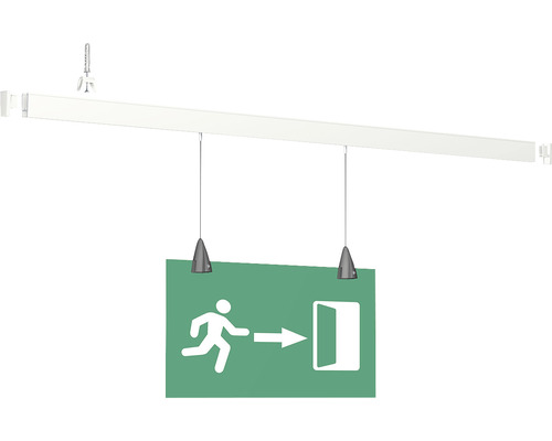 Notausgangsschild mit Aufhängung