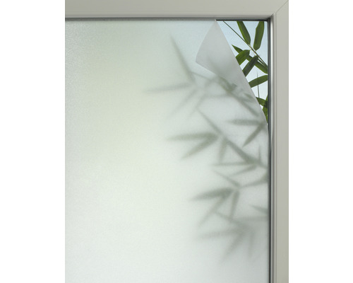 Fenster mit Milchglasfolie und Bambusmotiv