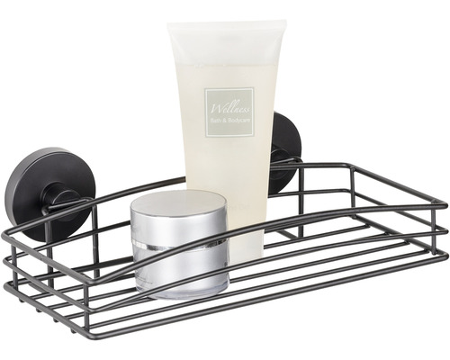 Draht-Duschablage mit Saugnäpfen zur Badaufbewahrung.