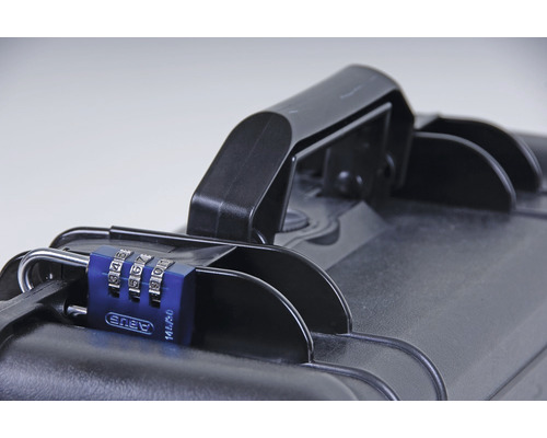 Detailansicht eines Koffers mit ABUS Zahlenschloss zur Sicherung