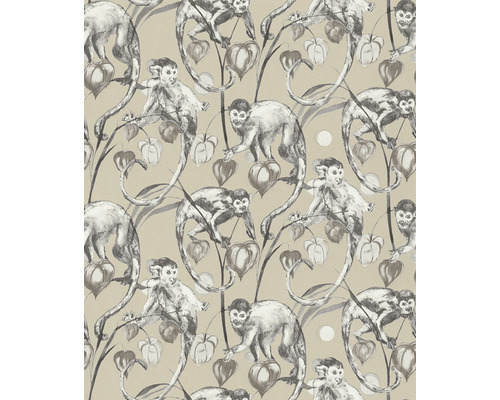 Tapete mit Affen- und Pflanzenmuster