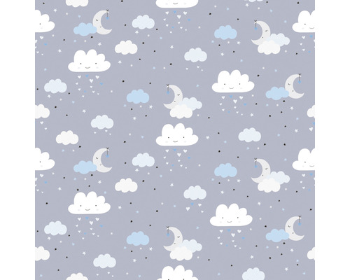 Stoffmuster mit Wolken, Monden und Sternen