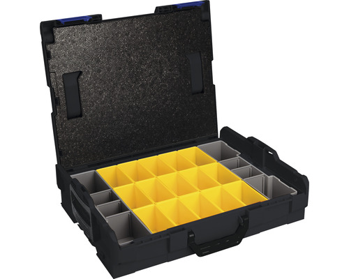 Offener Werkzeugkoffer mit Fächern zur Aufbewahrung