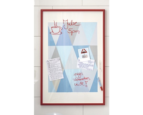 Magnettafel mit Rahmen, Notizen und Stift