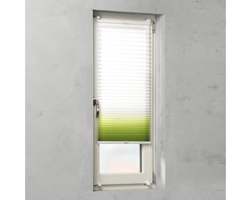 Soluna Faltenplissee mit Seitenverspannung, Farbverlauf weiß/grün, 100x130 cm
