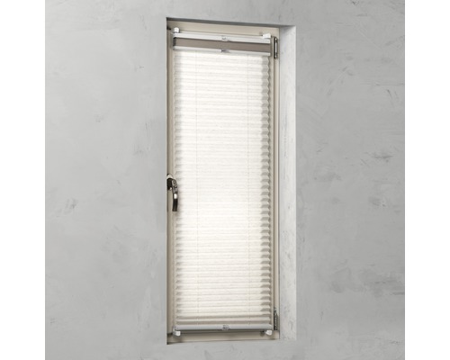 Plissee im Fenster zur Lichtregulierung und Privatsphäre