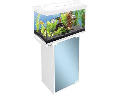 Komplettes Aquarium mit Unterschrank, bepflanzt und mit Fischen