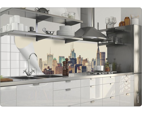 Küchenrückwand mit New Yorker Skyline Motiv