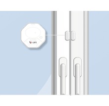 Glasbruchalarm + Öffnungsalarm weiß mit Testknopf Batteriebetrieb X4-Life