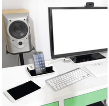 USB Docking Station 4x USB + Halter für Tablet und Smartphone + 1x Schutzkontaktsteckdose-thumb-3