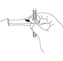 Illustration einer Hand, die eine Gewindespindel dreht