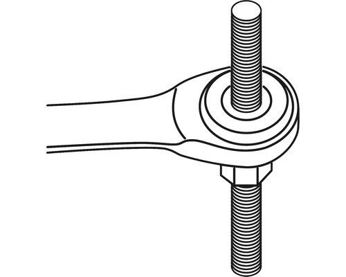 Zeichnung einer Spurstange mit Schraube