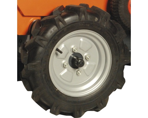 Rad eines Motorgeräts mit Reifenprofil