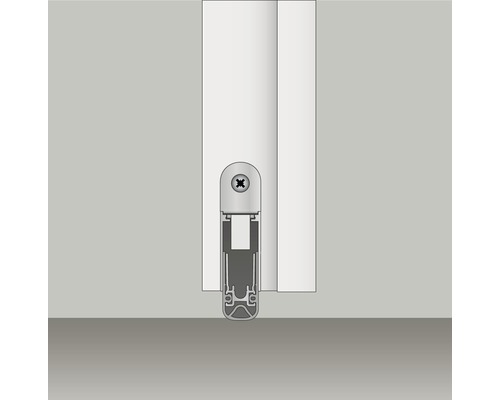 Automatische Türdichtung an einer Tür montiert.