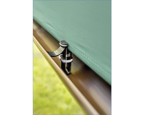 Befestigungsclip für Sonnensegel an Dachrinne