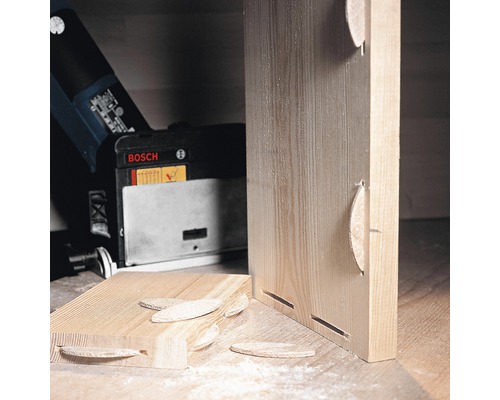 Bosch Logo Lamellofräse mit Holzverbindungen