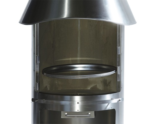 Edelstahl-Außenofen mit runder Form und Grillrost