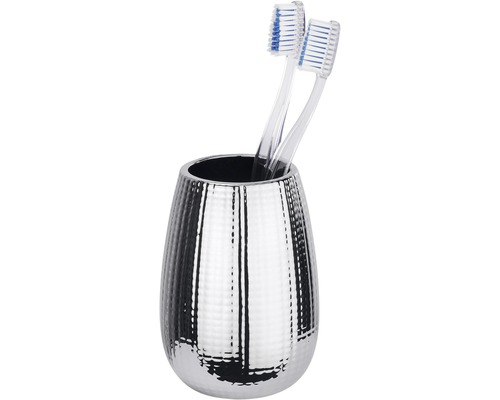 Zahnbürstenhalter aus Metall mit zwei Zahnbürsten