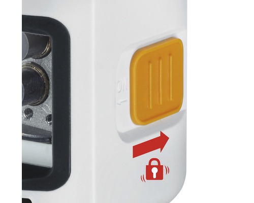 Detailansicht des Verriegelungsmechanismus eines Nivelliergeräts