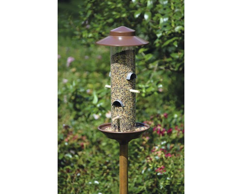 Vogelfutterspender mit Ständer im Garten