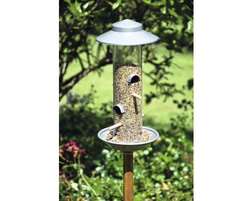 Vogelfutterspender mit Futterschale und Sitzstangen