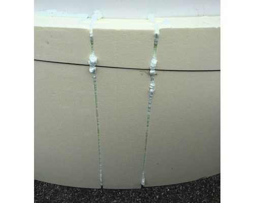 Detailansicht einer Styroporplatte mit Fugen