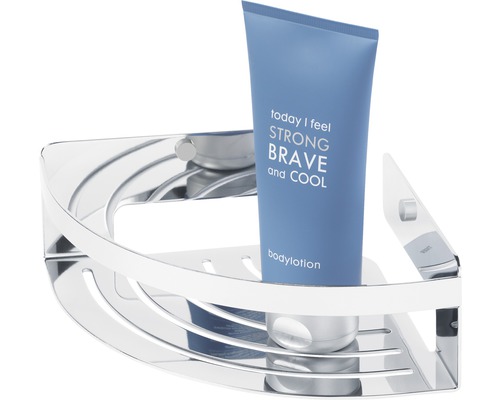 Eckduschregal mit Bodylotion