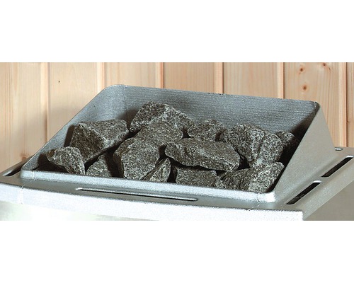 Saunasteine in einem Saunaofen