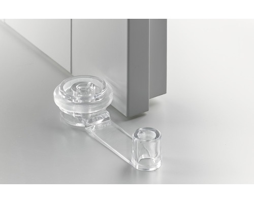 Transparenter Türstopper aus Kunststoff